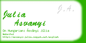julia asvanyi business card